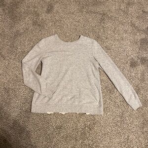 Aerie Heather Gray Knit Top with lace detail back